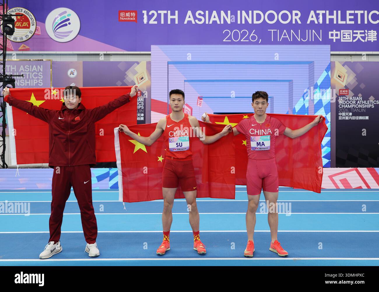 Tianjin, China. 6th Feb, 2026. China's Su Wen (C), Jiao Xinping (L) and ...