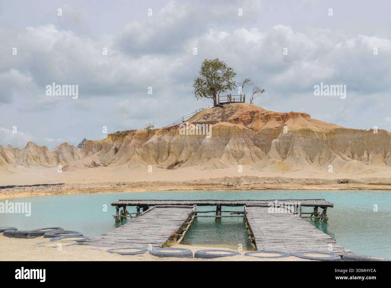 Blue Lake and Sand Dunes, Bintan Island, Indonesia Stock Photo