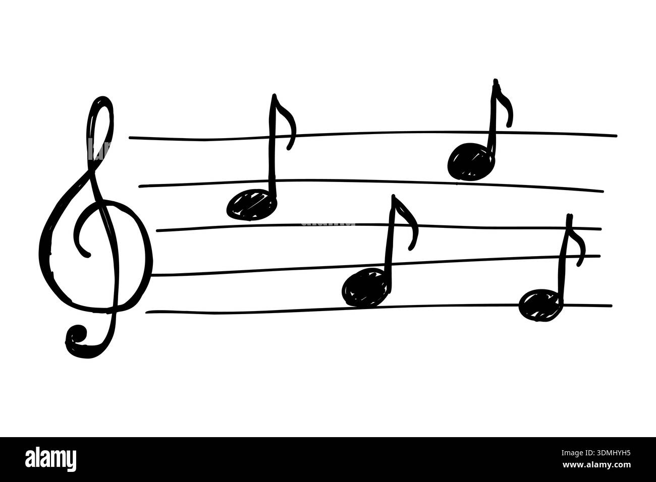 Music Notes Less Whimsical Notes Music notes crayon chalk pencil elements in sketch style. Grunge ...