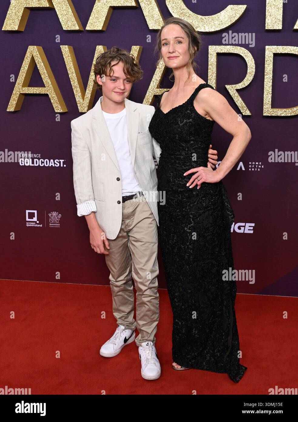 Jonah Wren Phillips And Edwina Wren Are Seen Posing For A Photo On The Jonah Wren Phillips And Edwina Wren Are Seen Posing For A Photo On The Red Carpet At The 2024 Aacta Awards At Hota In Surfers Paradise Queensland Friday February 6 2026 Aap Imagedarren England No Archiving 3DMJ15E 