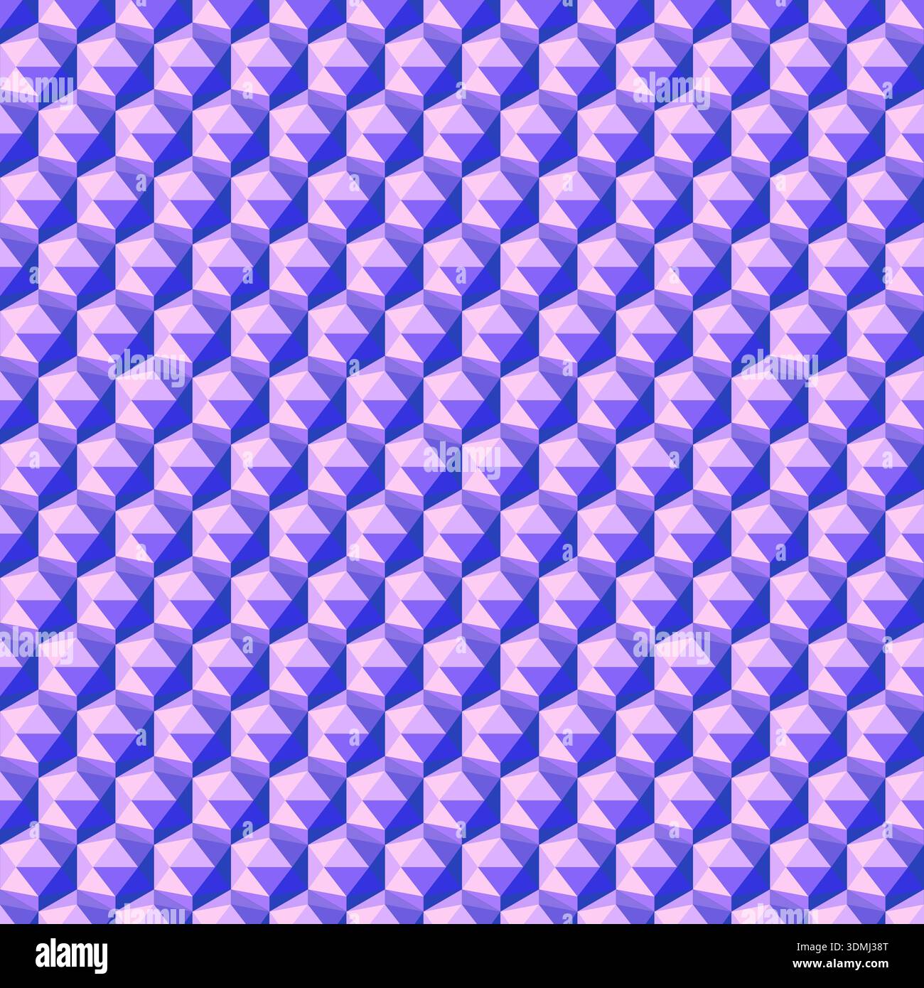 modern 3d hexagonal pattern featuring vibrant purple and blue prisms for high tech website backgrounds and creative assets Stock Vector