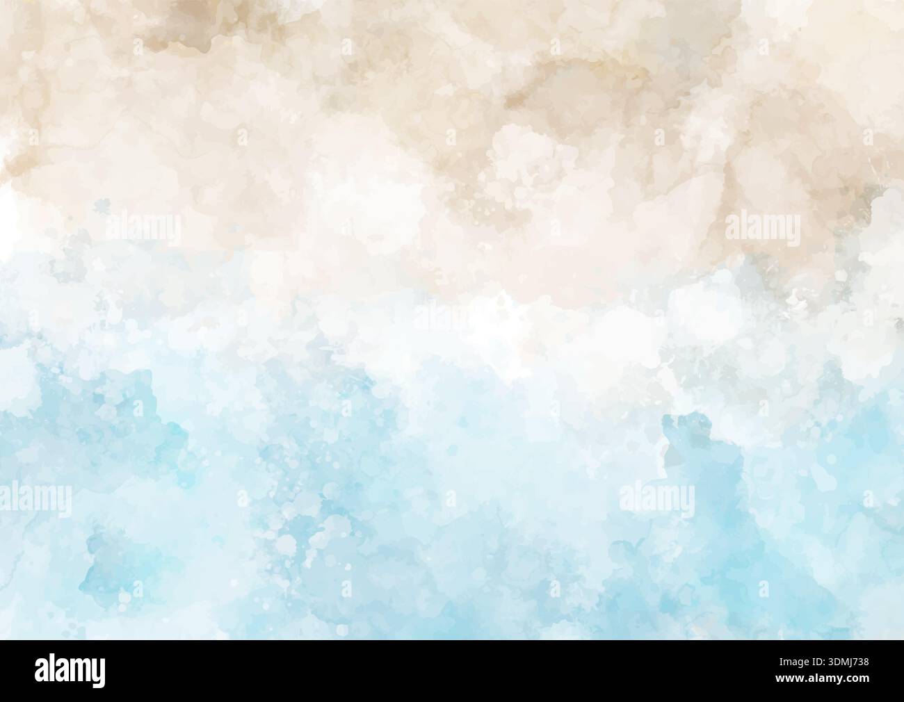 Hand painted beach themed abstract watercolour background design Stock Vector