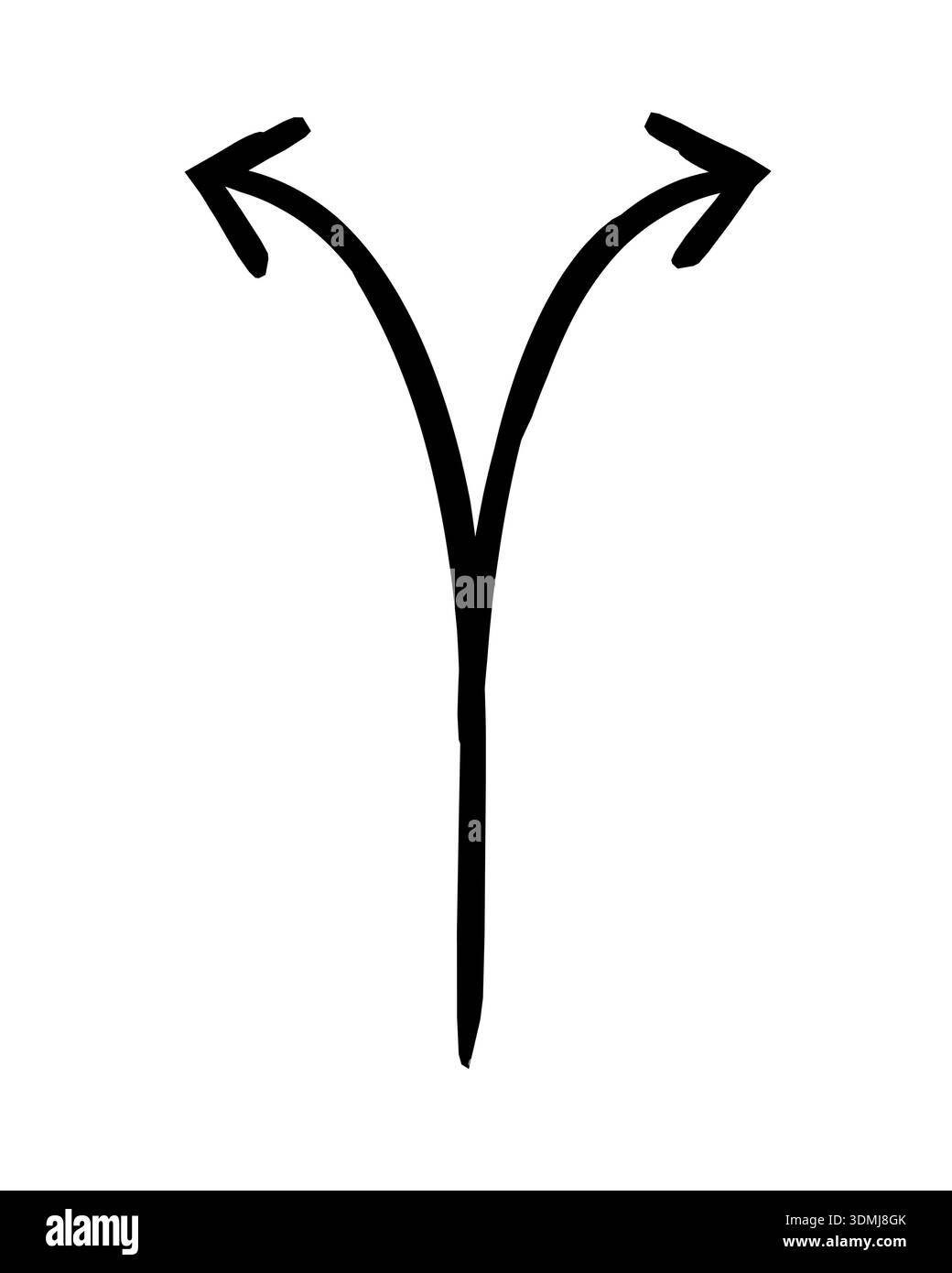 Two choices arrow hand-drawn sketch graphic element Stock Vector Image ...