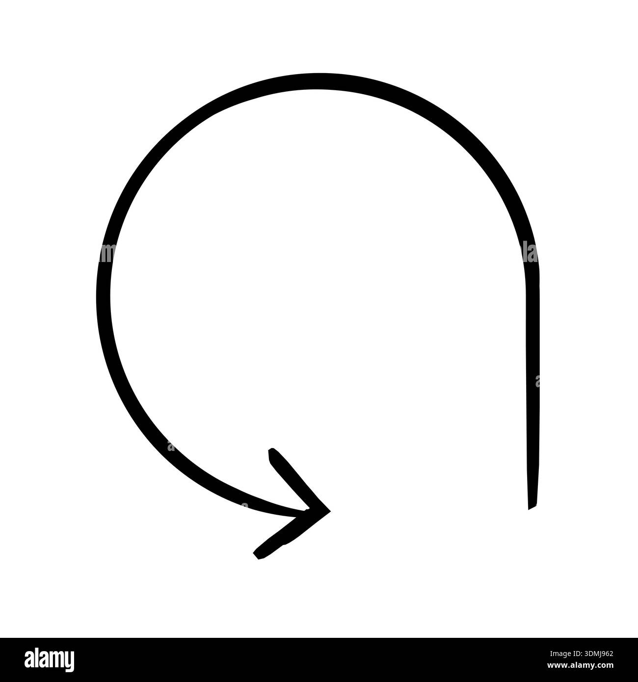 Rounded arrow loop hand-drawn sketch graphic element Stock Vector Image ...