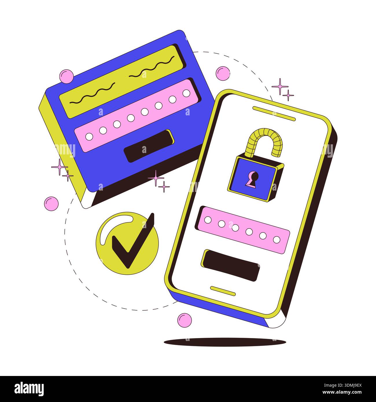 Two-factor authentication process modern onboarding illustration Stock ...