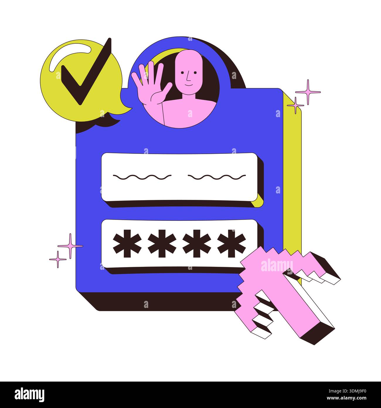 Log in modern onboarding illustration Stock Vector