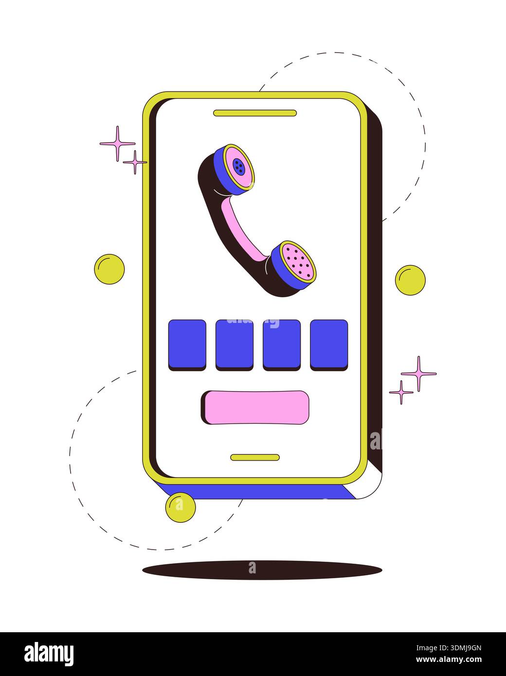 Receive sms code by phone modern onboarding illustration Stock Vector