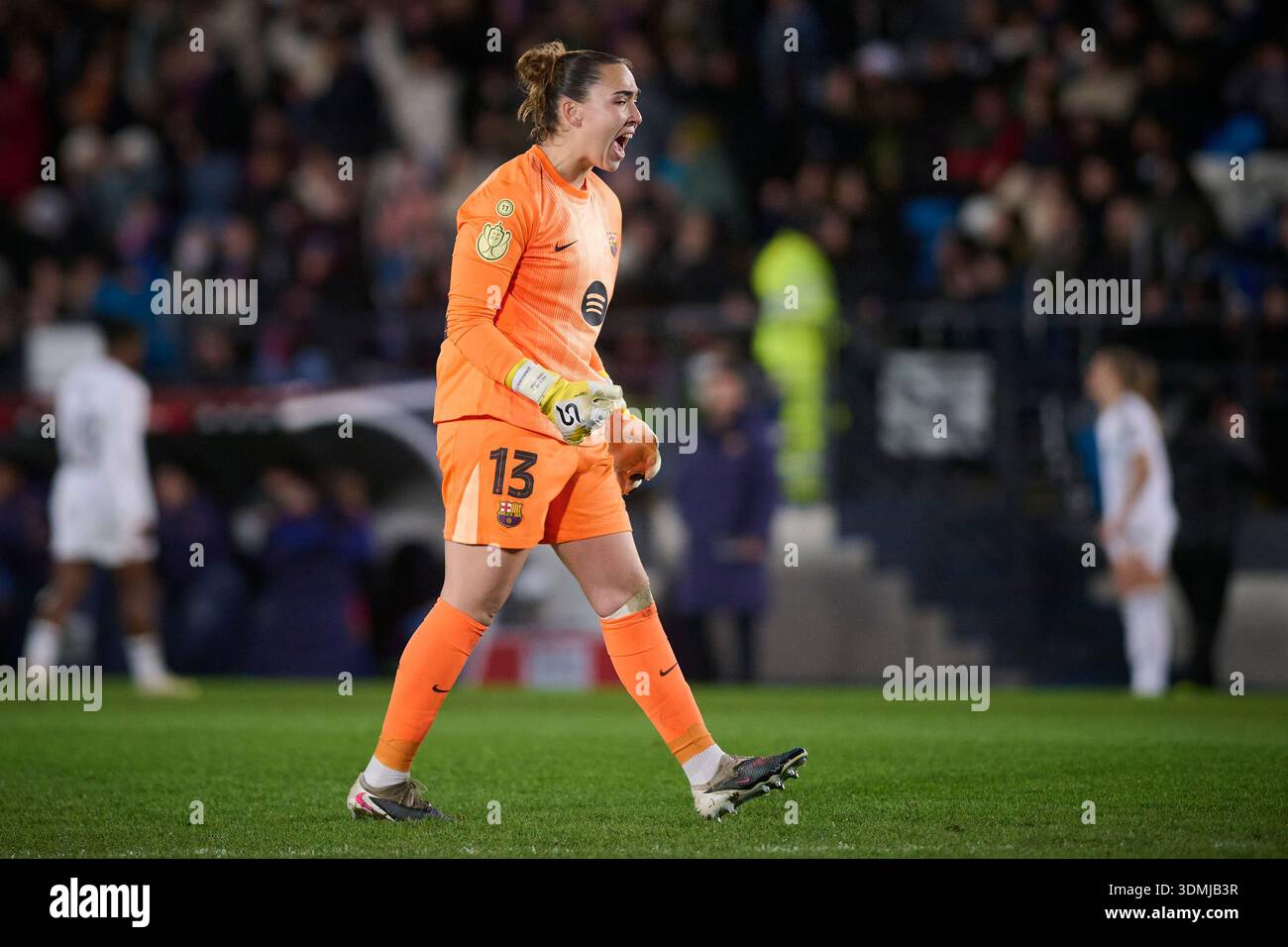 Madrid, Spain. 05th Feb, 2026. FC Barcelona's Cata Coll celebrates a ...