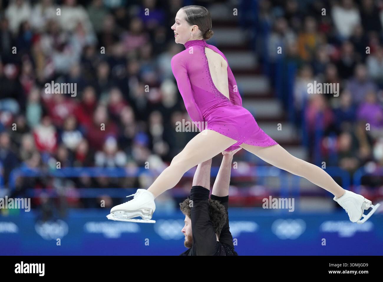 Ioulia Chtchetinina and Michal Wozniak of Poland compete during
