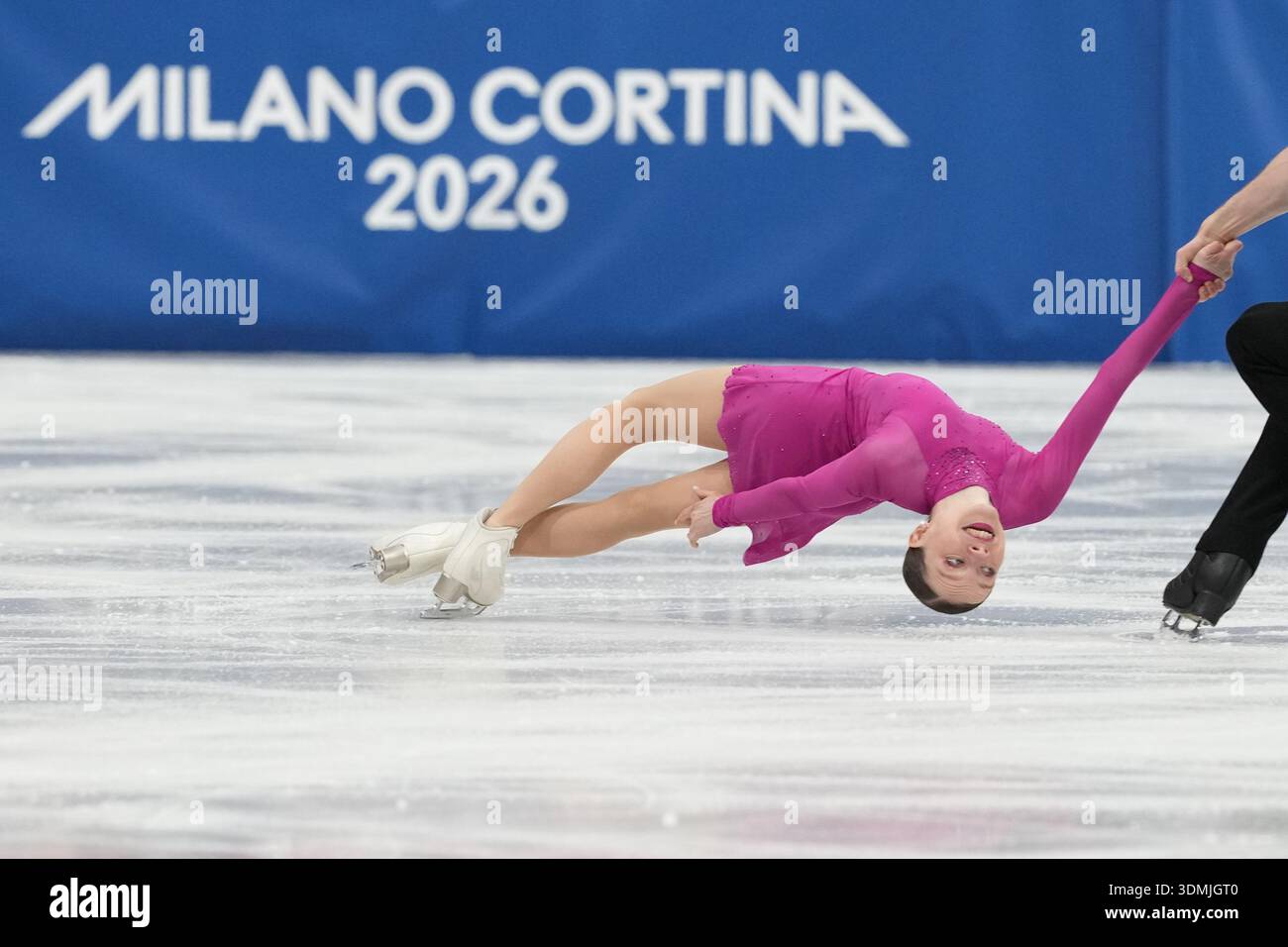 Ioulia Chtchetinina and Michal Wozniak of Poland compete during