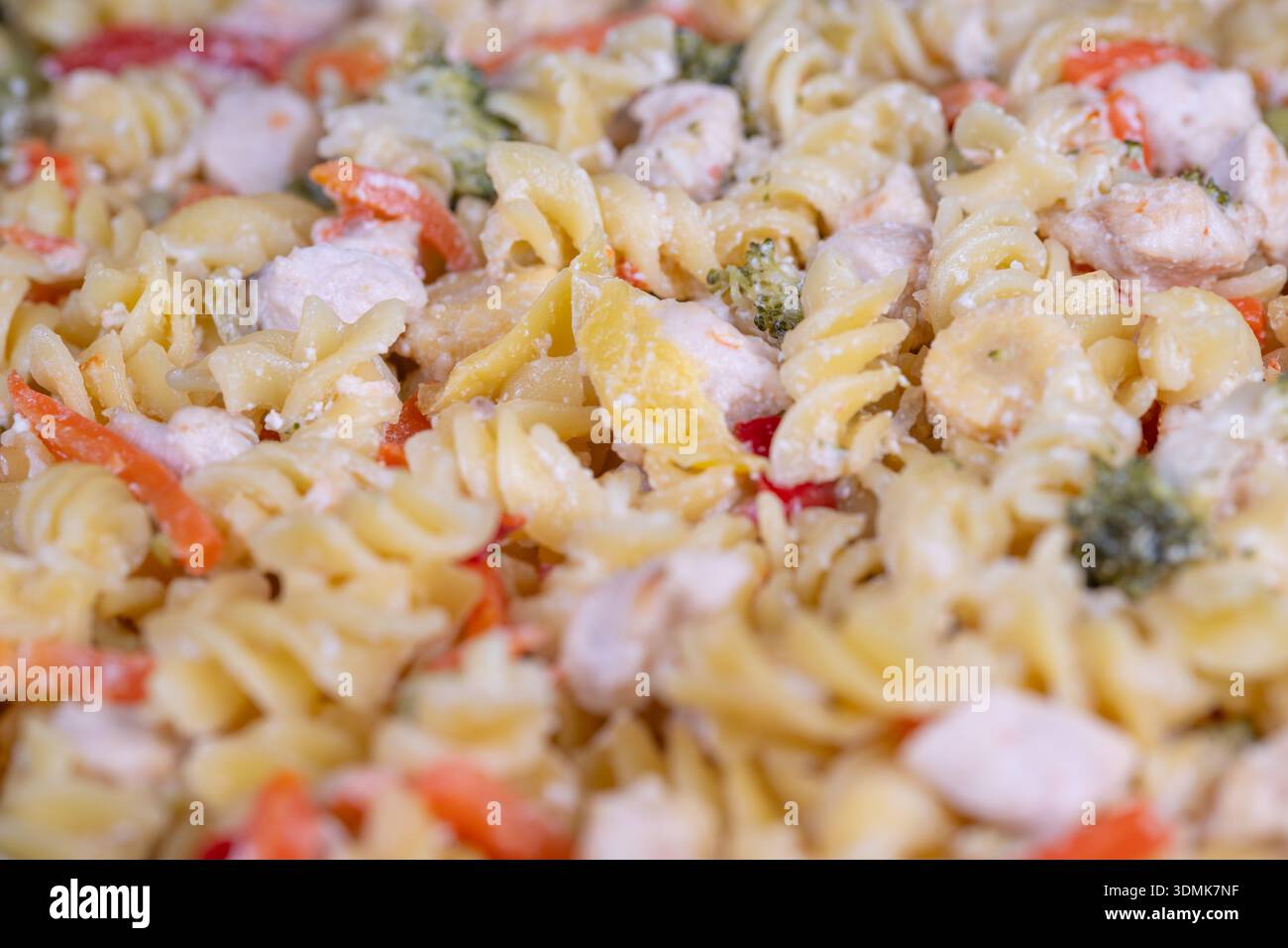 protein packed pasta salad with lean chicken peas carrots and corn ...