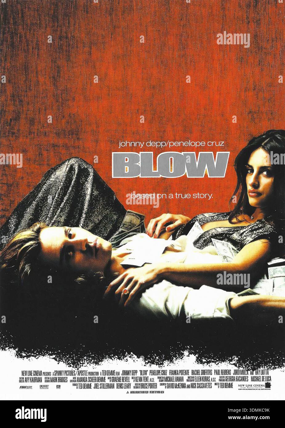 Penelope Cruz and Johnny Depp in Blow Original Movie Poster Stock