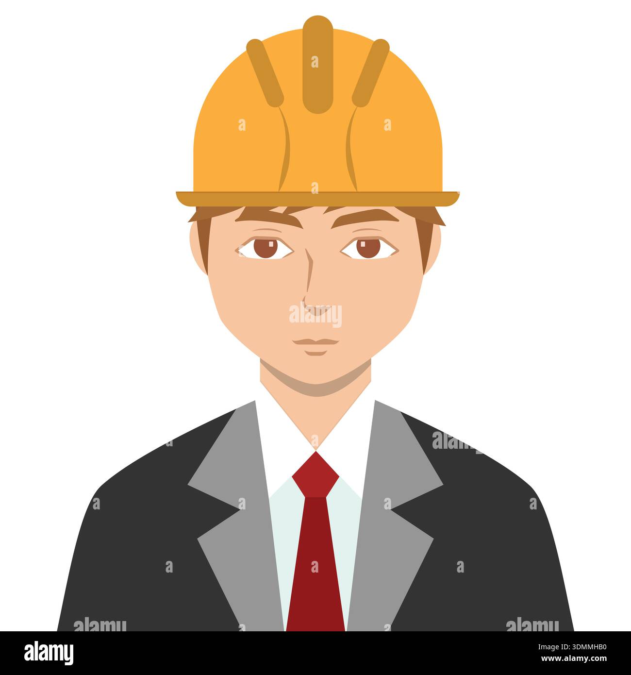 Construction manager character in flat style on white background Stock Vector