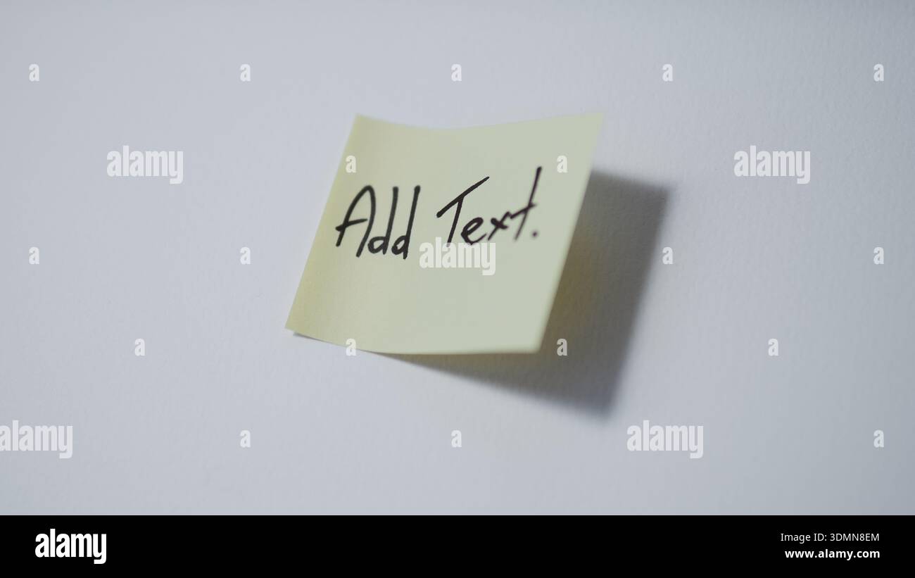Add Text on Sticky Note Stock Photo