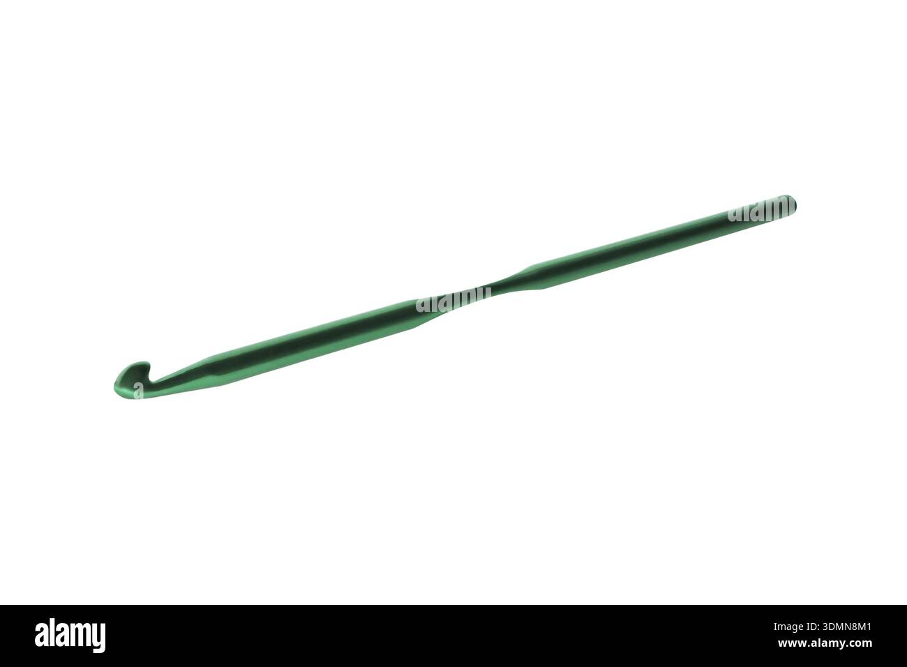 Green crochet hook isolated on white background Stock Photo