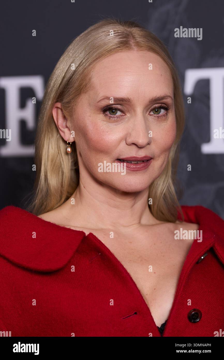 Mona Fastvold poses for photographers upon at the UK Gala Screening of the film \u0026#39;The Testament ...