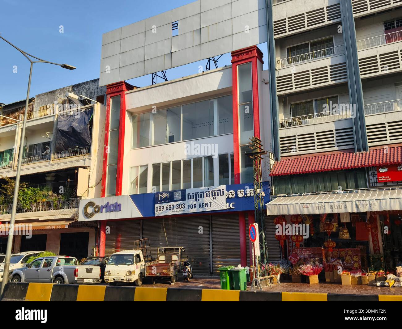 commercial building in Phnom Penh, Cambodia, that is currently available for rent Stock Photo