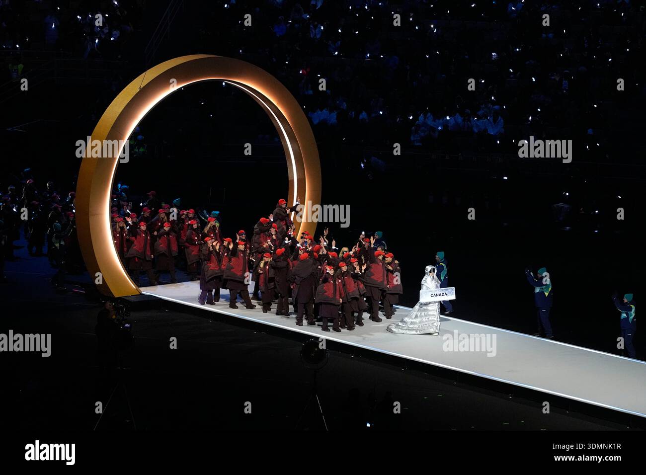 Team Canada during the Olympic opening ceremony at the 2026 Winter ...