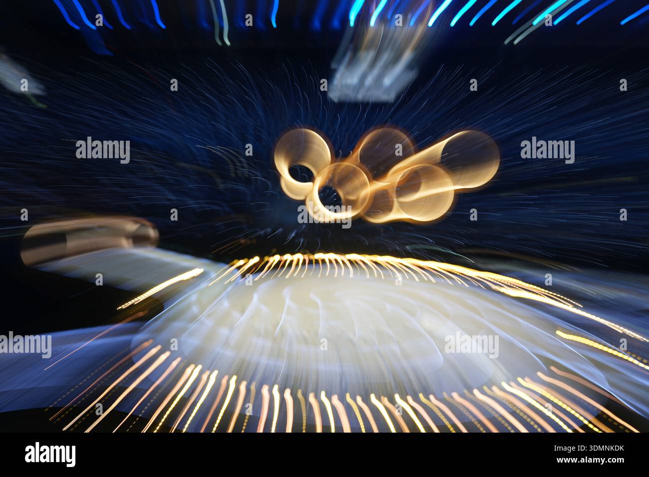 The Olympics rings are seen during the Olympic opening ceremony at the ...