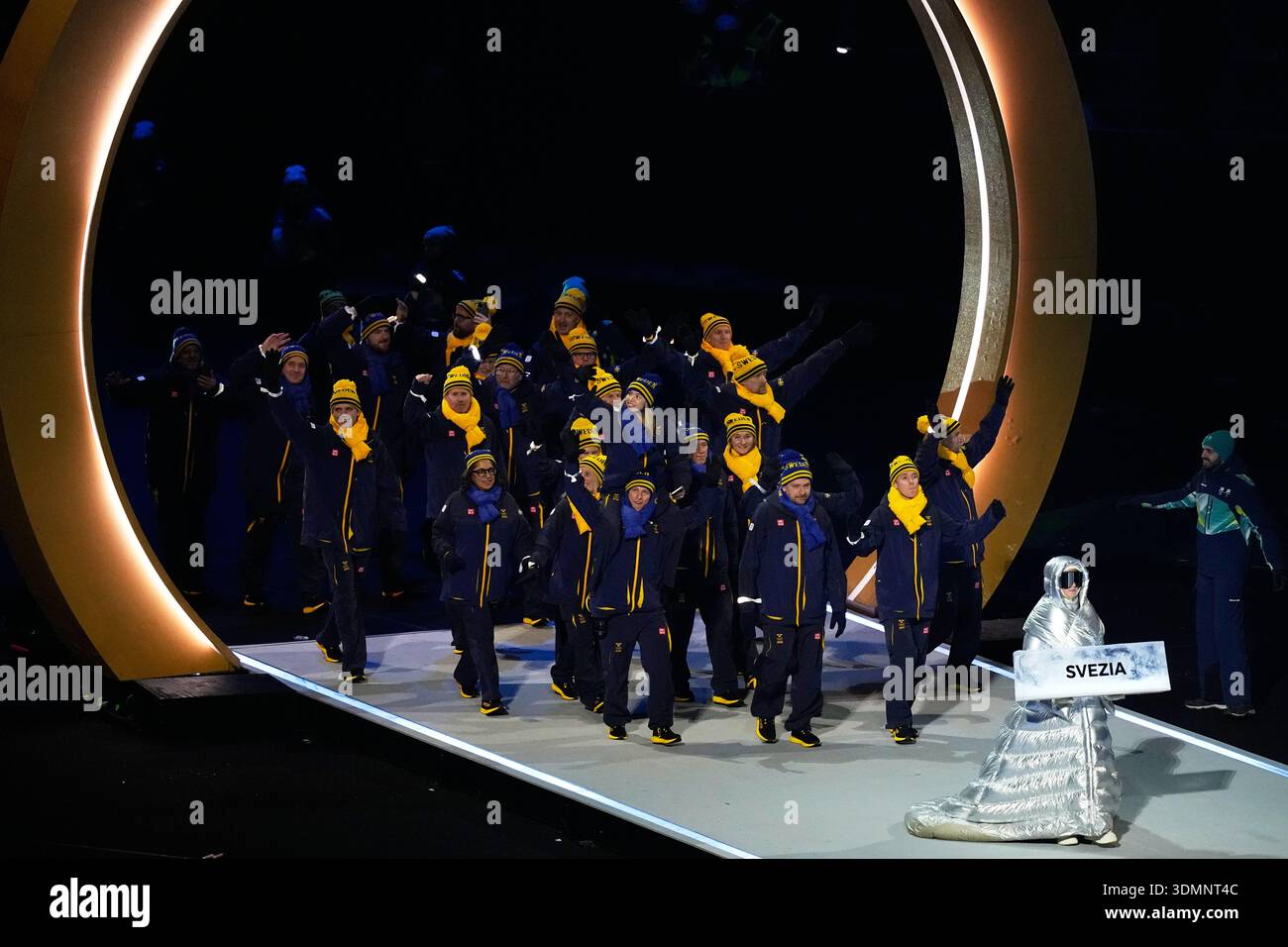 Athletes from Sweden attend the Olympic opening ceremony at the 2026 ...
