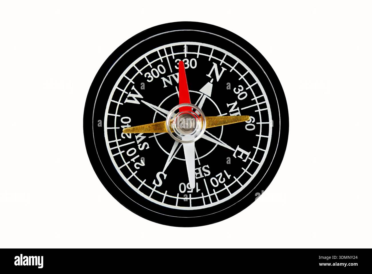 Magnetic compass isolated on white background Stock Photo