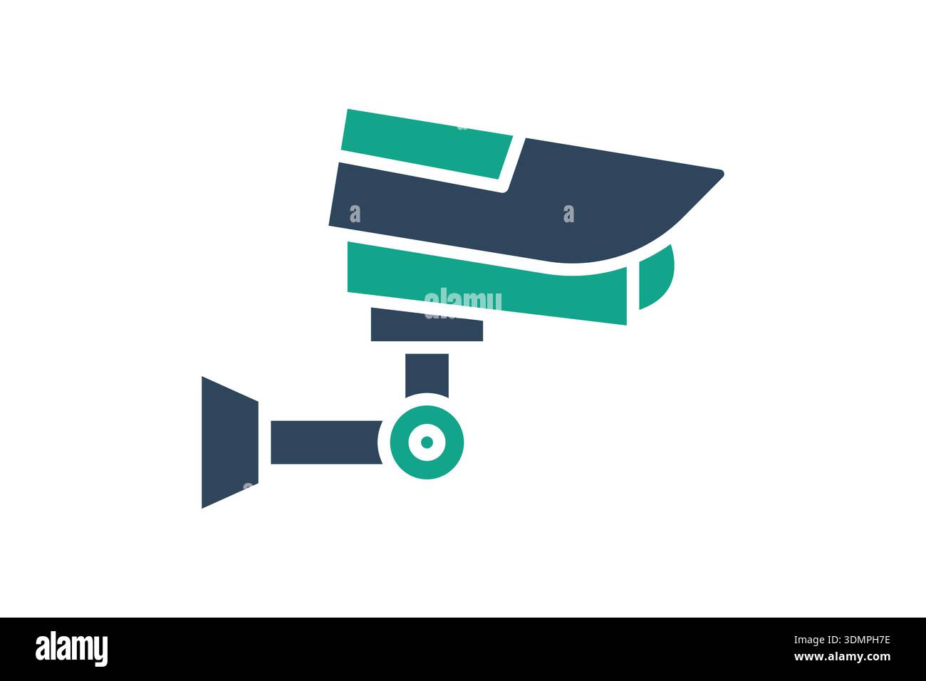Surveillance solid icon. icon related to work safety. CCTV elements vector illustration. transparent background Stock Vector