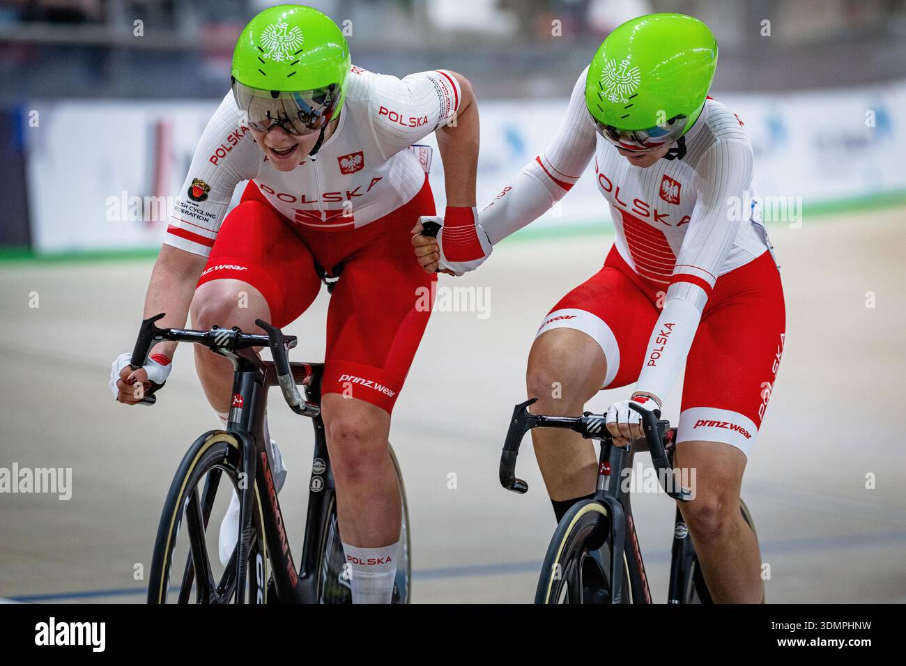 PIKULIK Wiktoria - TRACKA Maja ( POL )  Poland  Querformat - quer - horizontal - Landscape - Event/Veranstaltung: UEC Track Cycling European Championships 2026 - Category/Kategorie: Cycling - Track Cycling  European Championships - Location/Ort: Asia - Türkiye - Konya - Discipline: Madison - Category: Elite Women - Distance: 30 km - Date/Datum: 05.02.2026  Thursday  Day 5 - Photographer: © Arne Mill - frontalvision.com Stock Photo