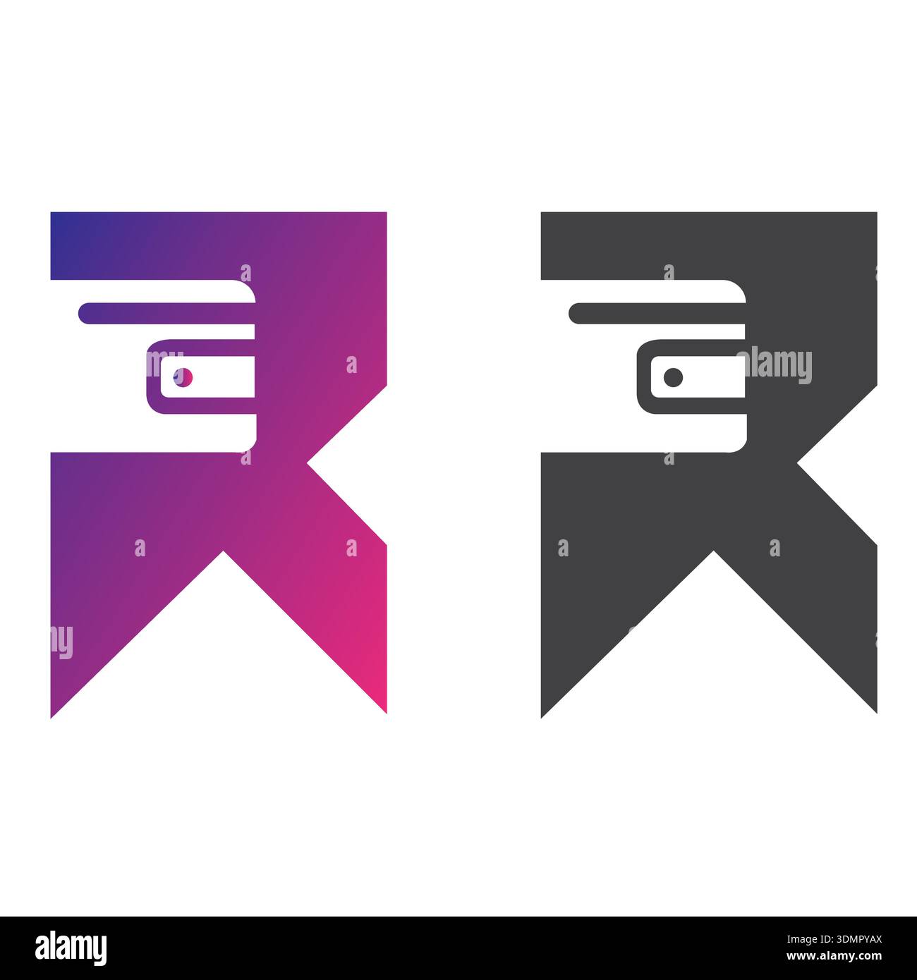 r tech logo design monogram logo modern logo design Stock Vector