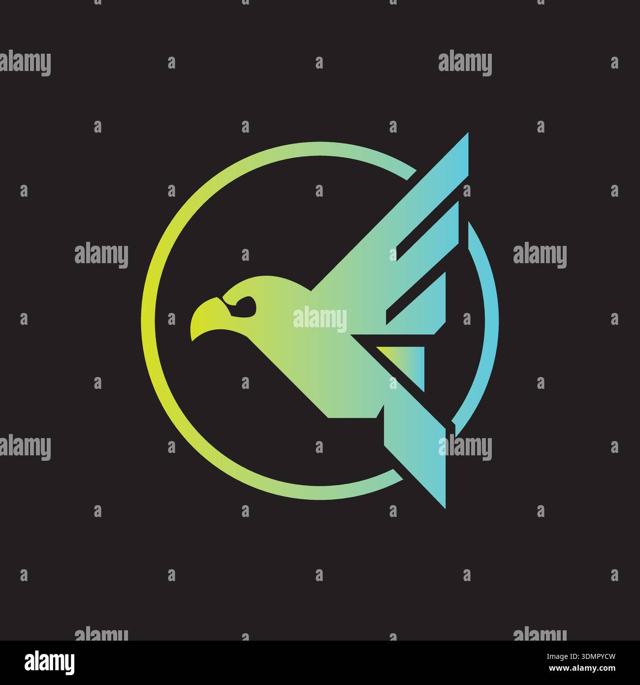 Vector Logo Illustration Swallow Gradient Colorful Style Stock Vector