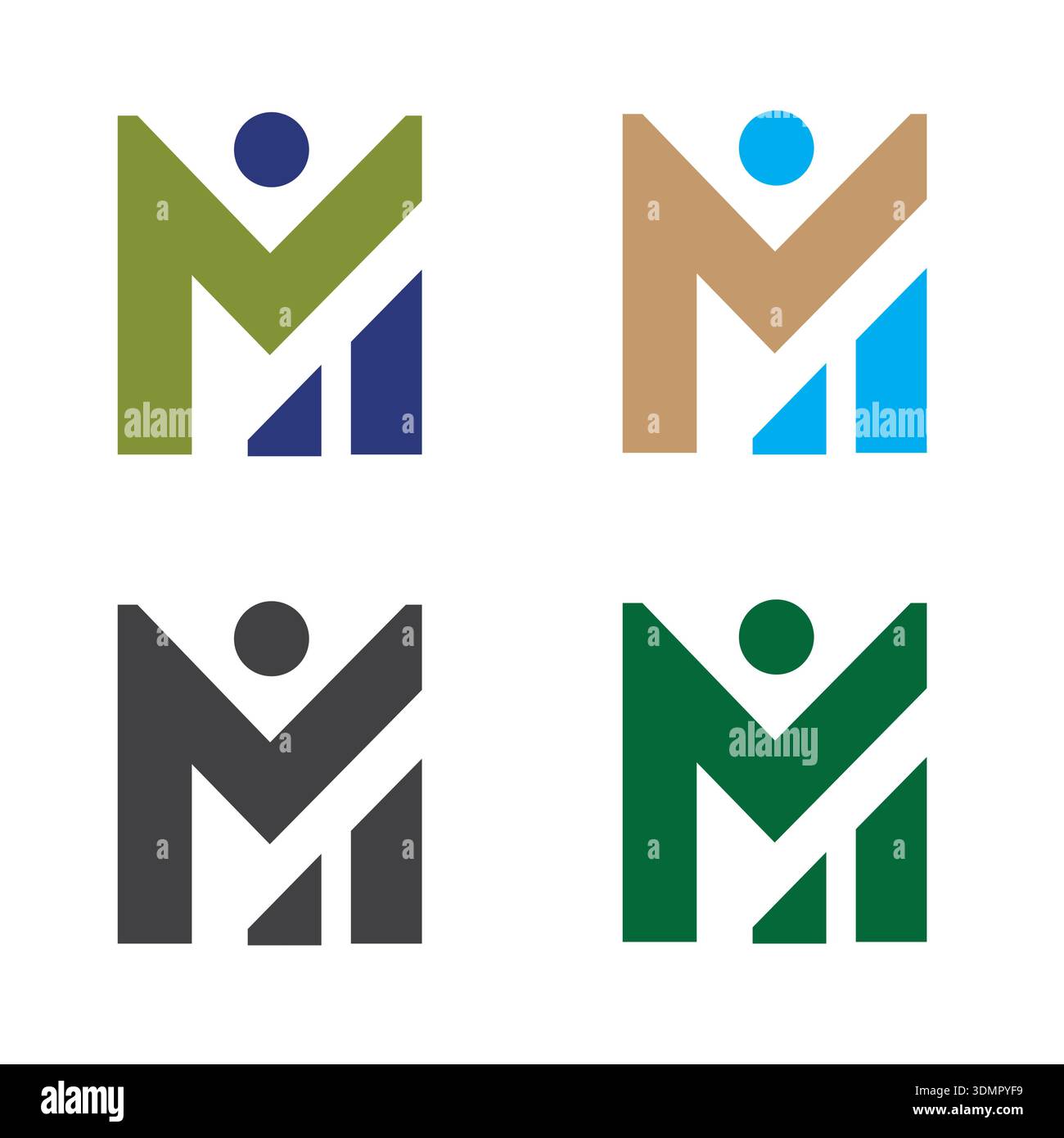 Initial Letter M Logo Template Design Stock Vector