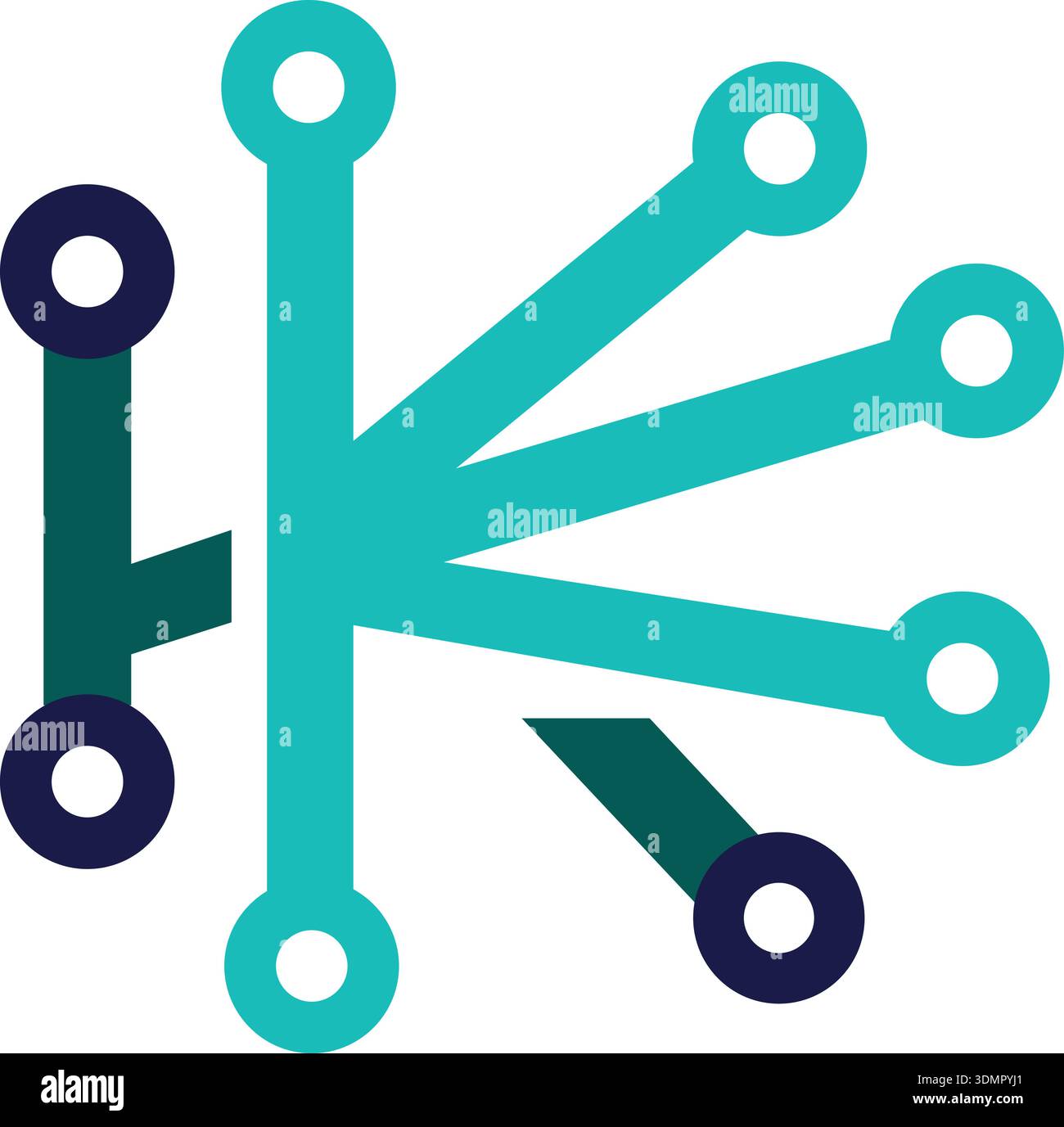 Creative Modern Tech Tree Vector Logo, Sign. Free Vector Stock Vector