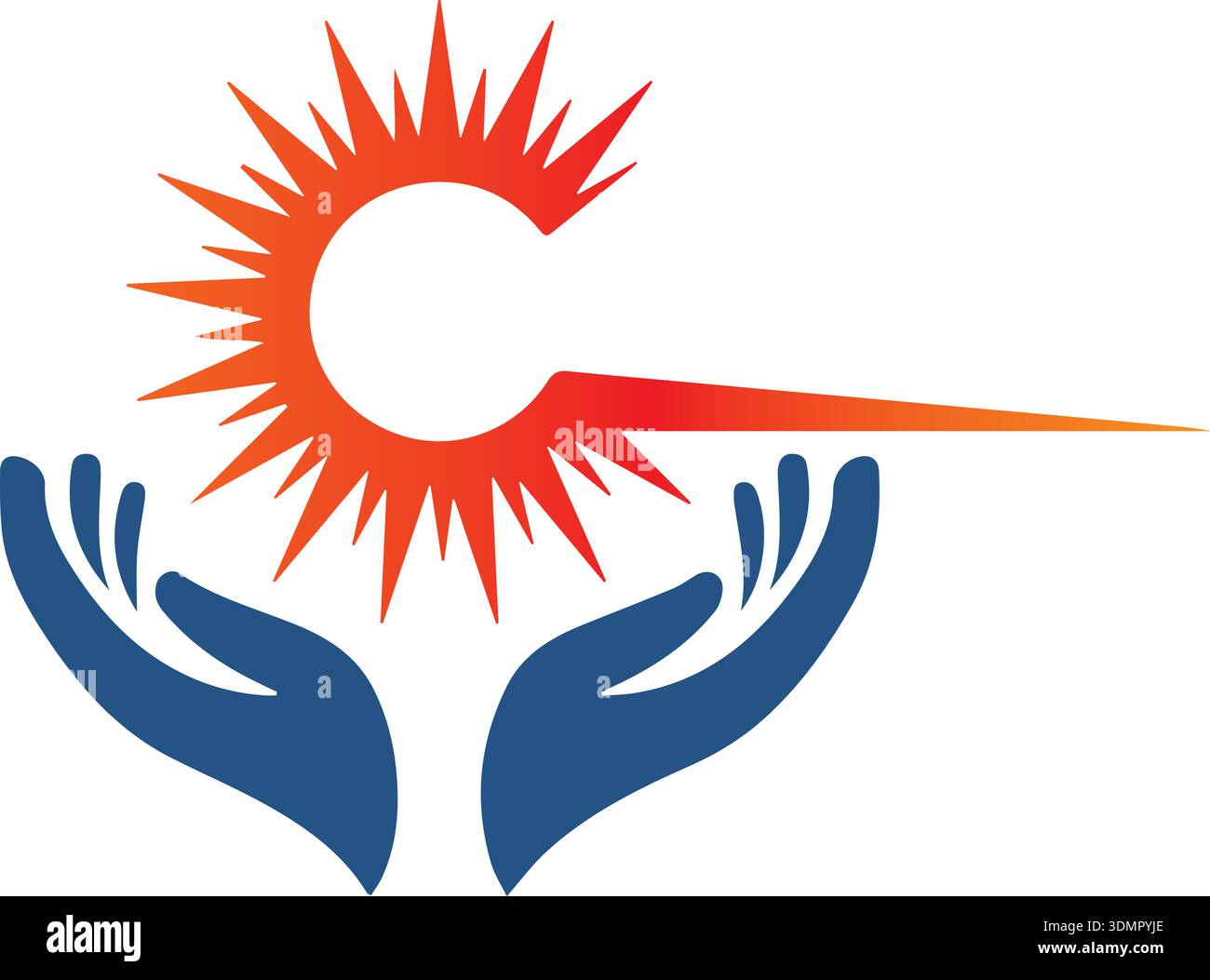 sun for hand logo design modern hand logo design Stock Vector