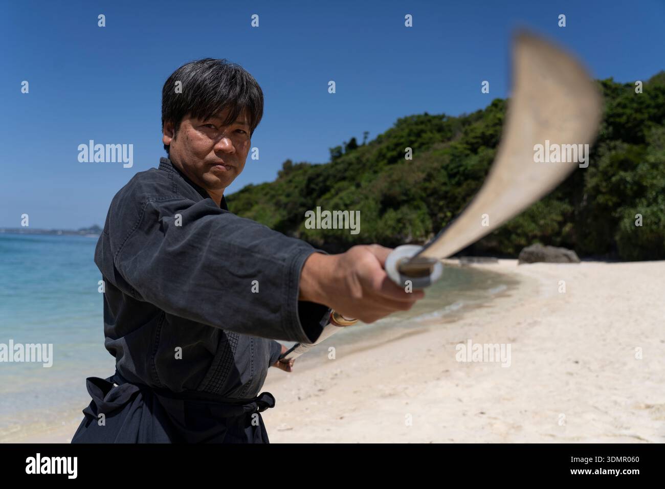 Tatsuya Tamaki 8th Dan Motoburyu Moidi Photographed for the Karate Masters Portrait Project in Motobu, Okinawa 2025 /03/ 23 Chris Willson Photography Stock Photo