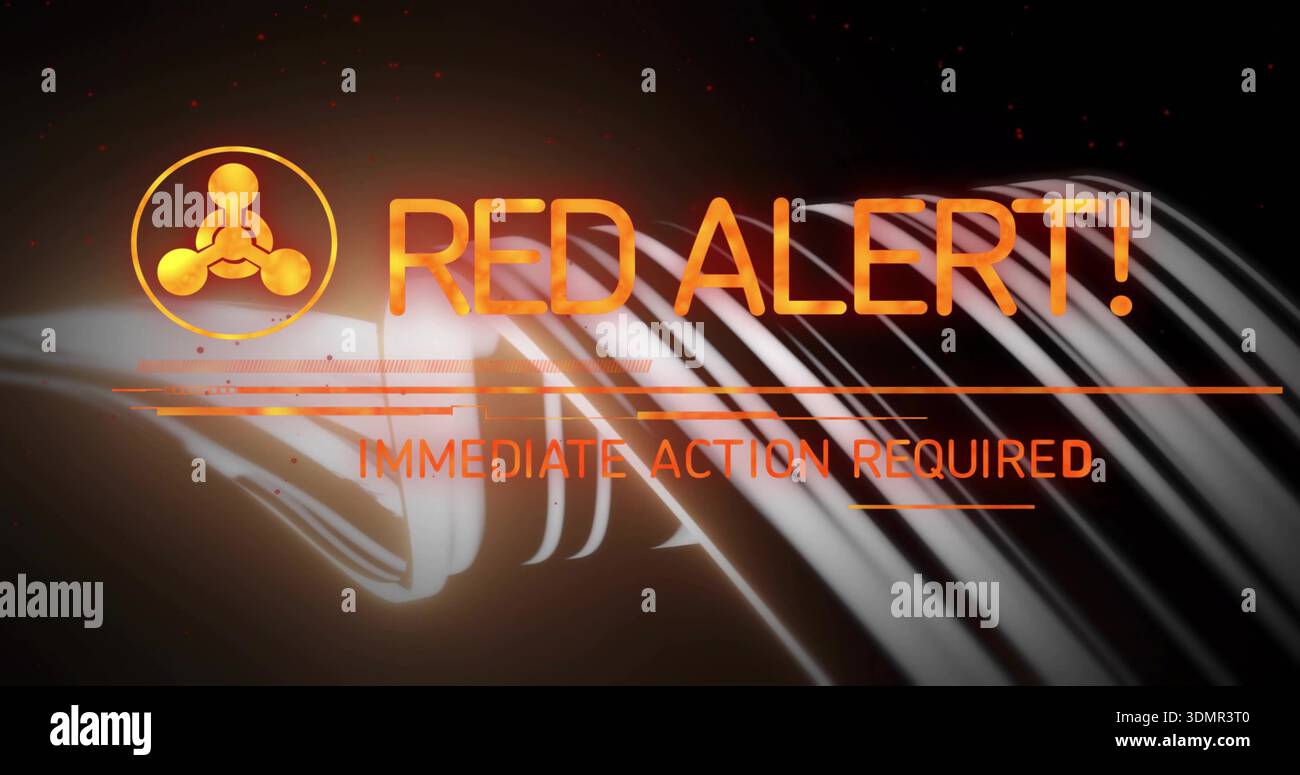 Displaying RED ALERT text on UI overlay with IMMEDIATE ACTION REQUIRED ...