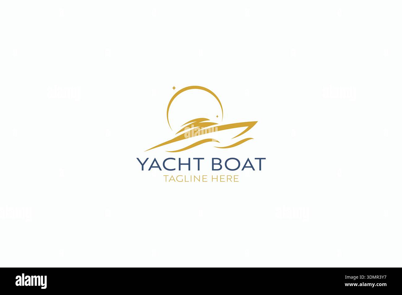 Luxury Yacht Boat Services Logo Design for Premium Business, Lifestyle and Exclusive Ocean Adventures Stock Vector