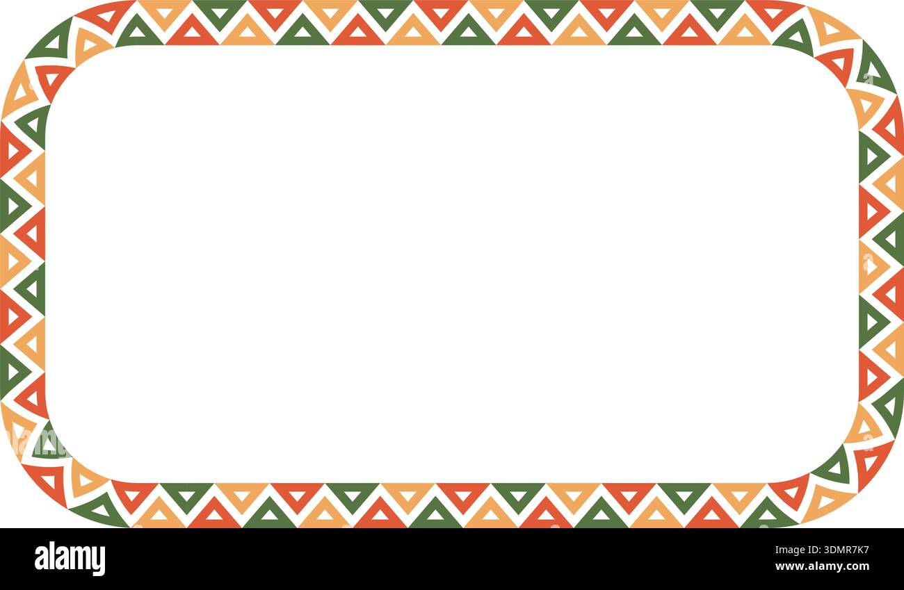 Text Frame African Mexican pattern rectangle frame. African ethnic motif border. Aztec ...