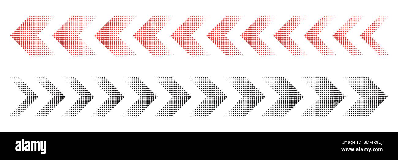 Halftone moving arrow representing speed, acceleration, fast vector illustration Stock Vector