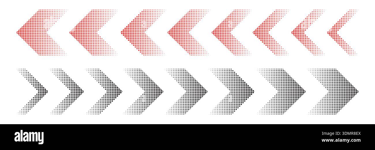 Halftone moving arrow representing speed, acceleration, fast vector illustration Stock Vector