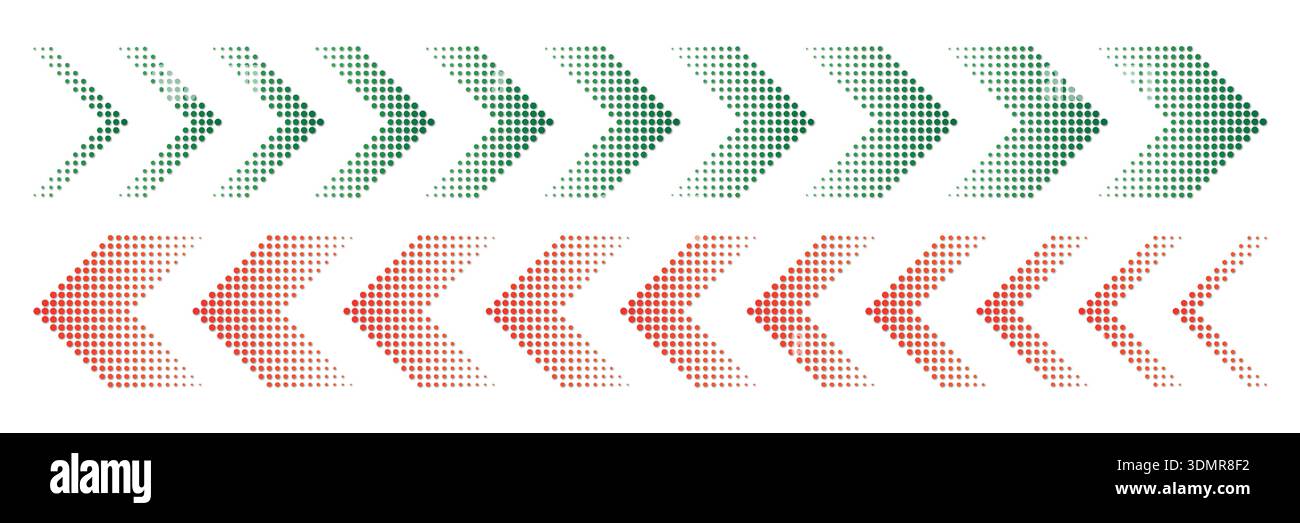 Halftone moving arrow representing speed, acceleration, fast vector illustration Stock Vector