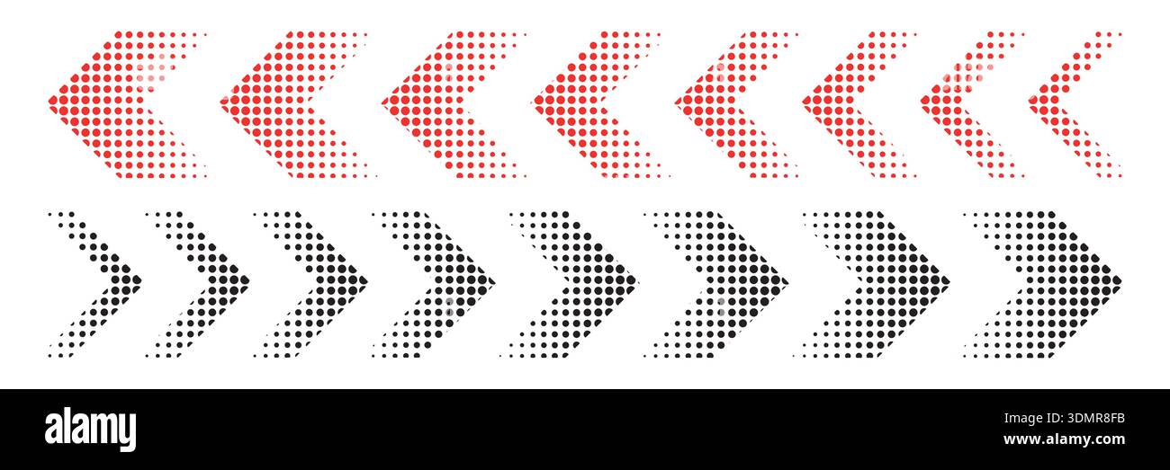 Halftone moving arrow representing speed, acceleration, fast vector illustration Stock Vector