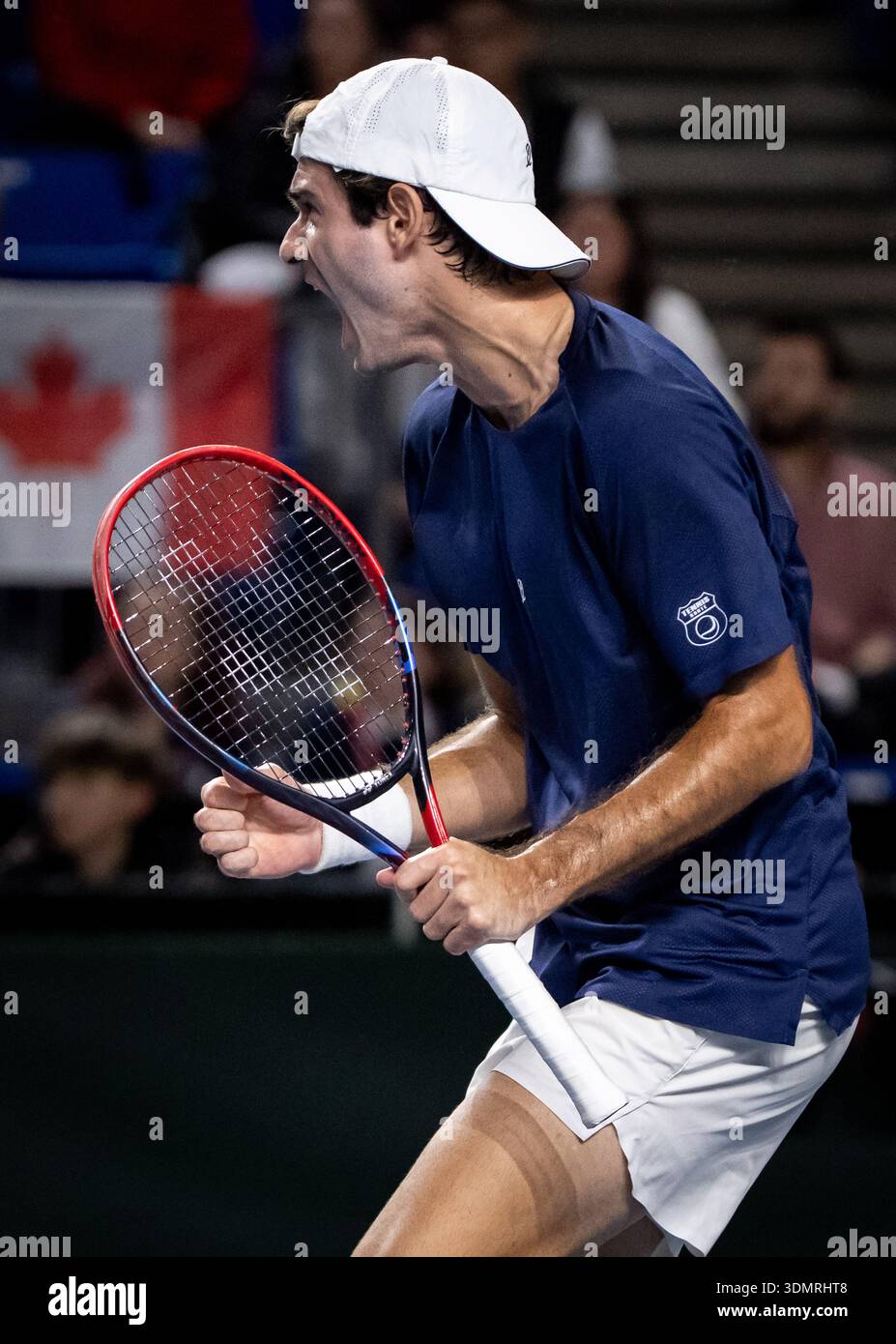 Brazil's Gustavo Heide celebrates winning a point against Canada's ...