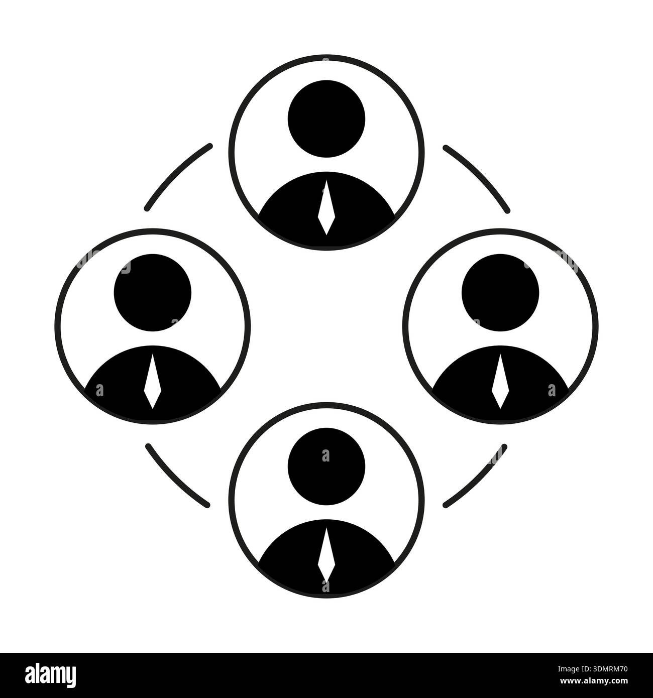 Team collaboration icon. Group network Vector. People connection symbol. Professional community structure graphic. Stock Vector
