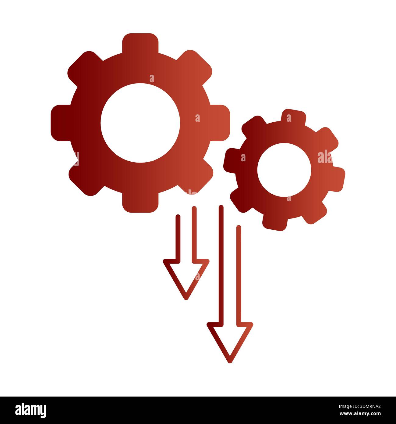Productivity loss icon. Performance decrease Vector. Failure process symbol. Professional system error graphic. Stock Vector