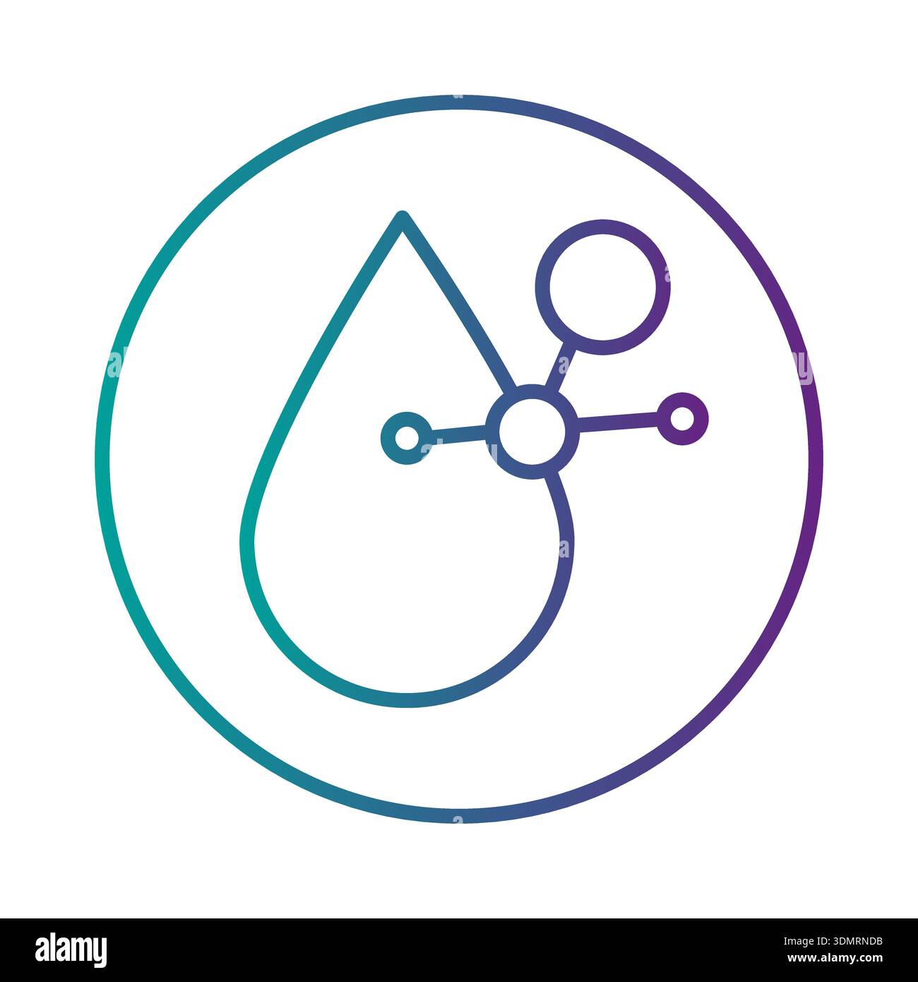 Science drop icon. Molecule structure symbol. Chemistry liquid Vector. Laboratory research element Stock Vector