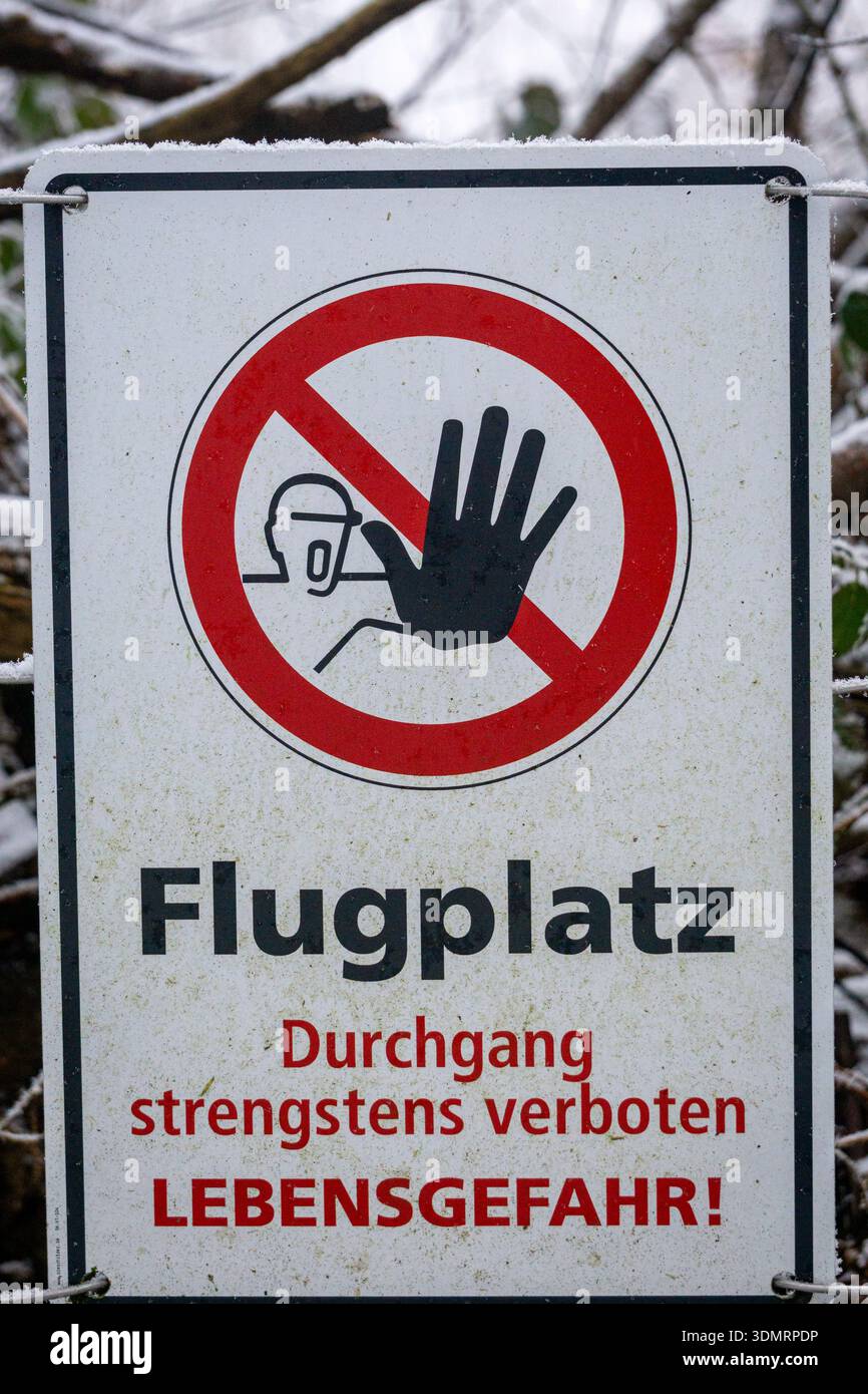 German Warning Signs Editorial photo of a German warning sign indicating restricted access ...