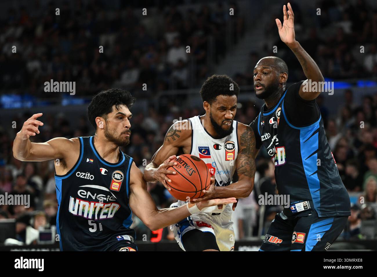 Bryce Cotton of the 36ers (centre) during the NBL Round 20 match ...