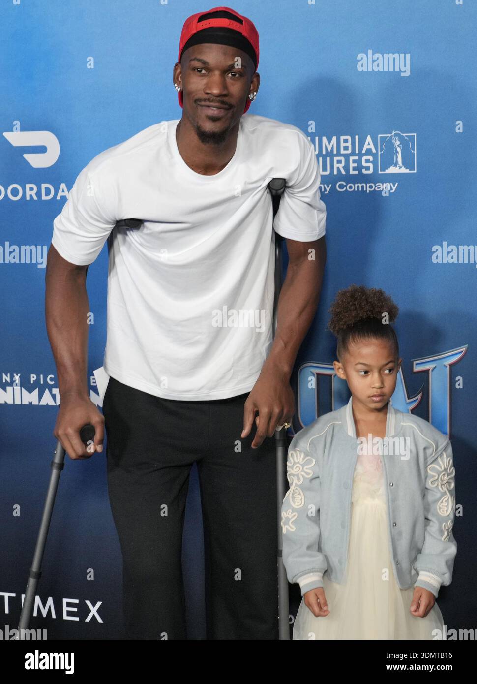 Ryley Butler (L-R) Jimmy Butler and Rylee Butler arrives at the Columbia Pictures ...