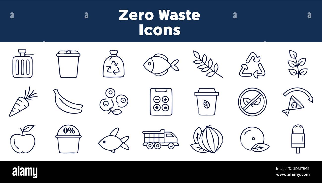 This set of zero waste icons is perfect for any environmental project ...