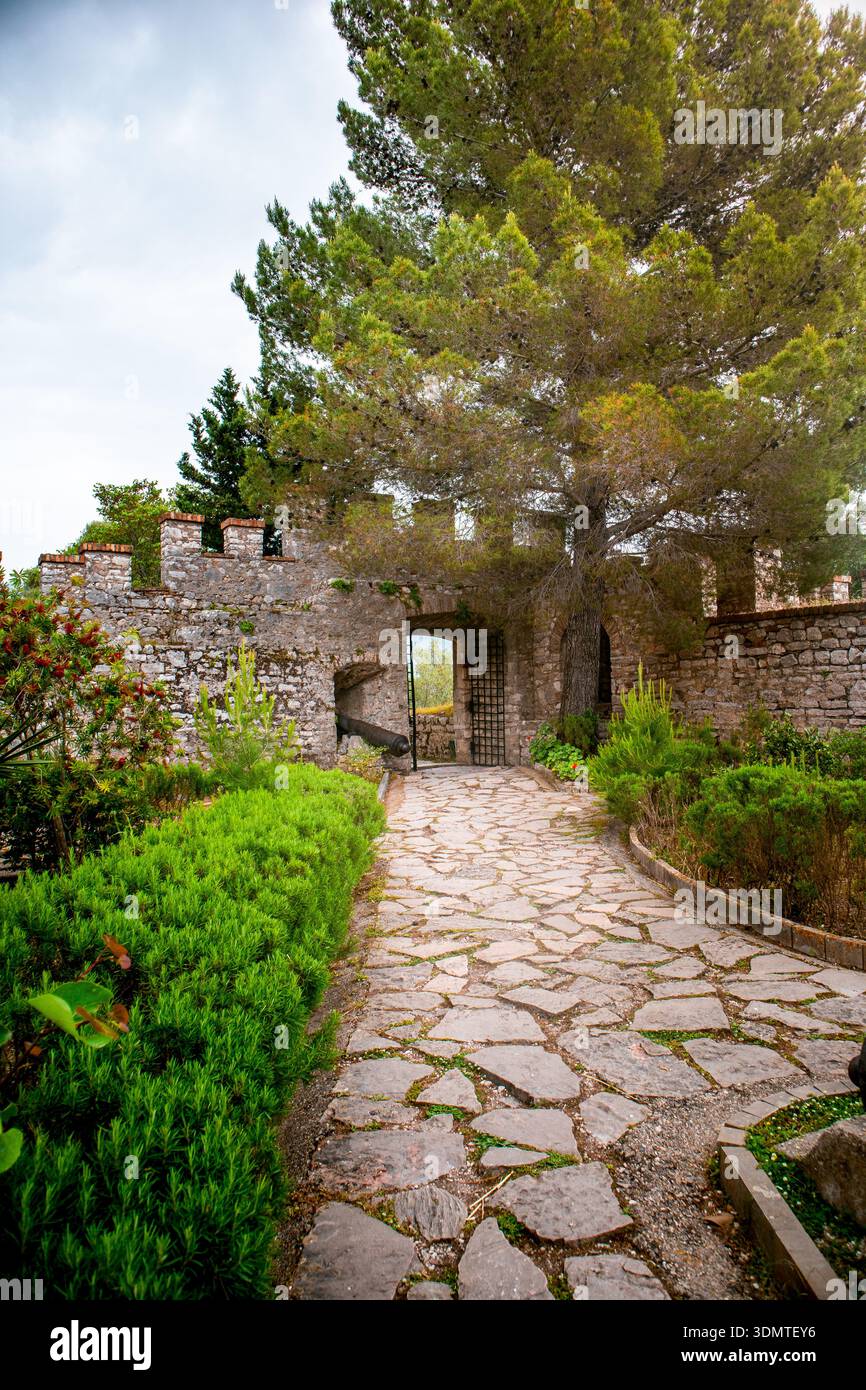 Venetian Castle garden in Butrint national archeological park near ...
