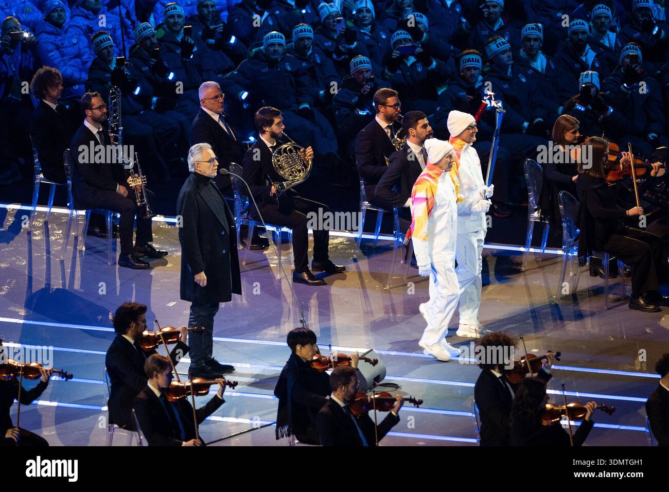 Andrea Bocelli And The Olympic Flame Arrives At The Opening Ceremony Of Andrea Bocelli And The Olympic Flame Arrives At The Opening Ceremony Of The Milano Cortina 2026 Winter Olympic Games At San Siro Stadium Milano Olympic Stadium In Milan On February 6 2026 Photo By Alexis 3DMTGH1 